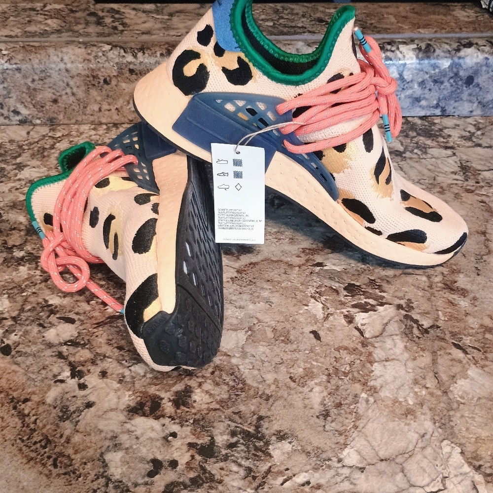 Adidas Pharrell Williams Human Race NMD Animal Print Peach & Orange Sneakers.nwt - Picture 8 of 15